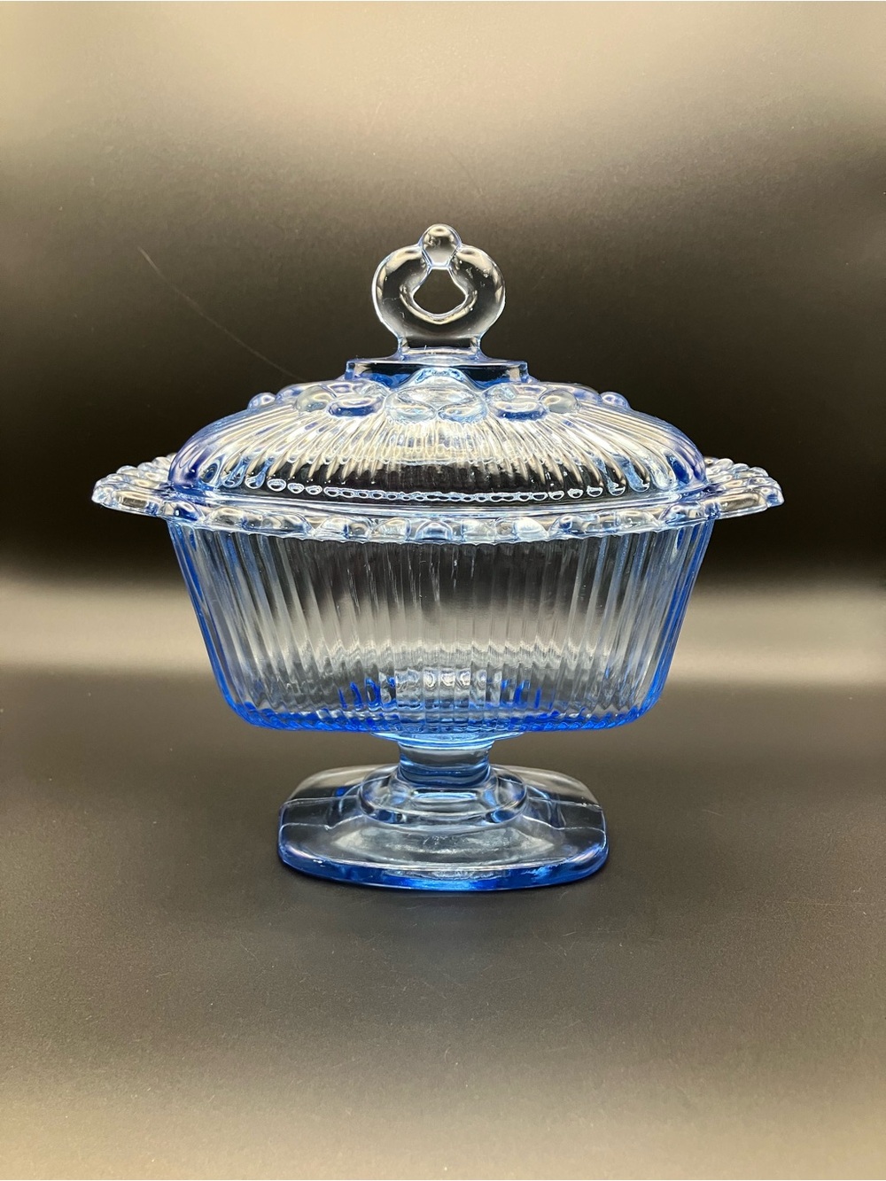 Indiana Glass Covered Compote Dish - Decorative Pedestal Candy Dish